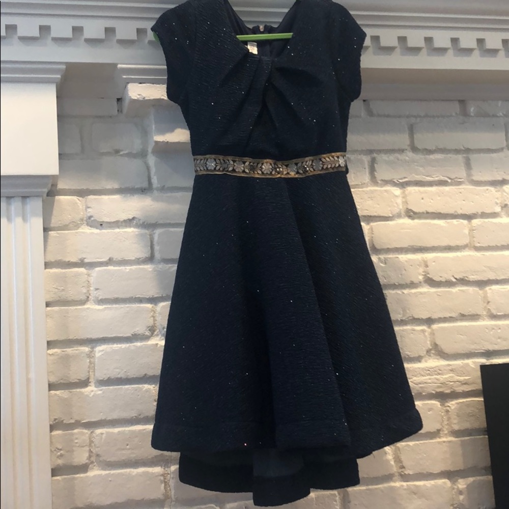 Girls size 10 navy shimmery dress